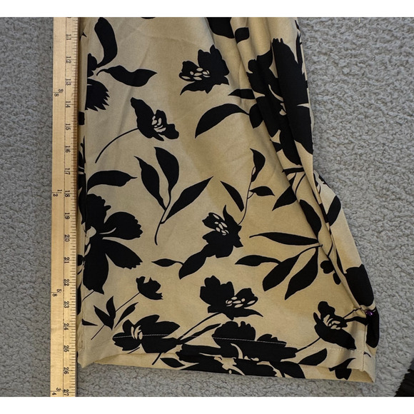 Emery Rose Womens Tan Black Floral Wide Leg Pants XL Regular - Picture 5 of 10